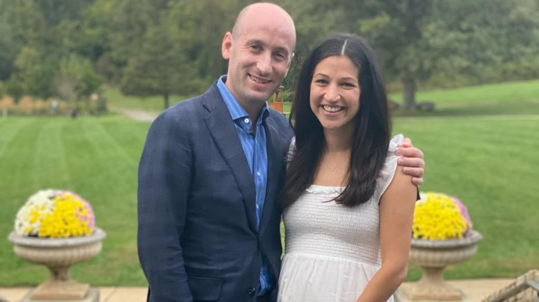 Stephen Miller hugging Katie Miller