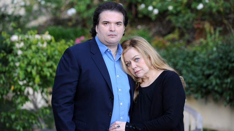 Sharon Murphy holding Simon Monjack