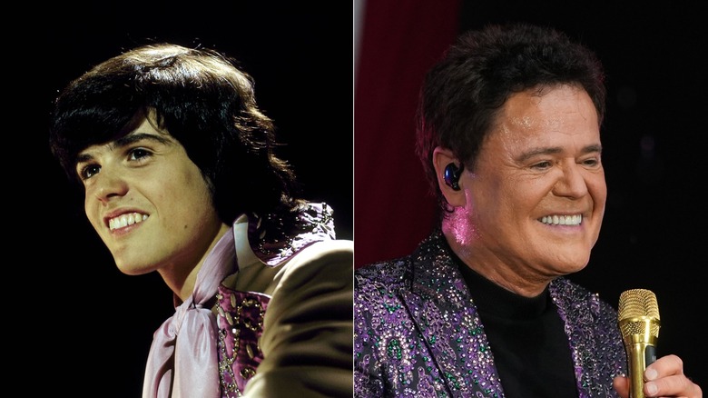 Donny Osmond younger, left, and older, right