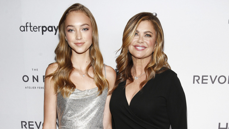 Kathy Ireland Chloe Olsen pose during New York Fashion Week