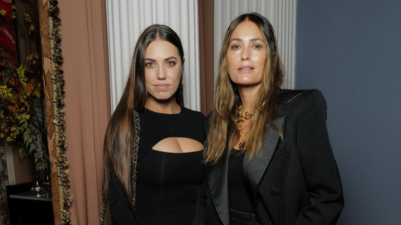 Yasmin Le Bon Amber Le Bon wear black at event