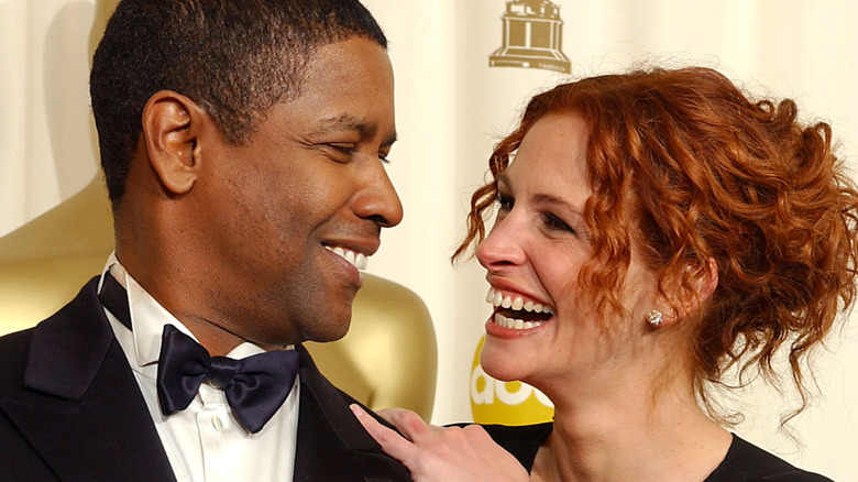 Denzel Washington and Julia Roberts at The 74th Annual Academy Awards
