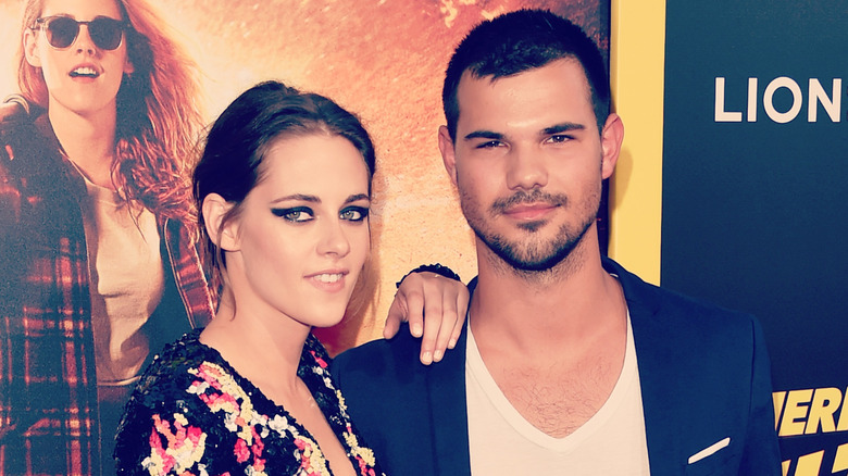 Kristen Stewart and Taylor Lautner at the premiere of American Ultra