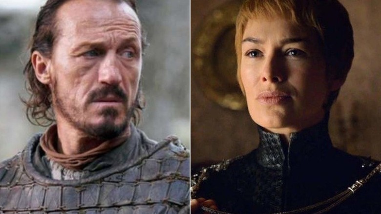 Jerome Flynn and Lena Headey in charachter as Bronn and Cersei Lannister on Game of Thrones