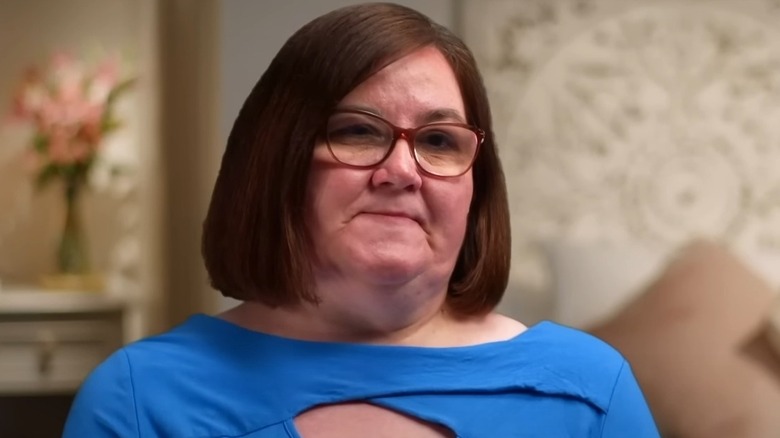Danielle Mullins in a blue dress on "90 Day Fiancé"