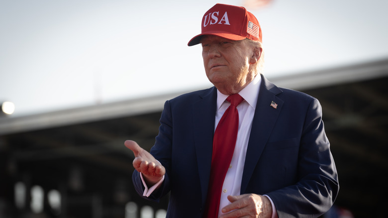 Donald Trump speaking at a Fourth of July event