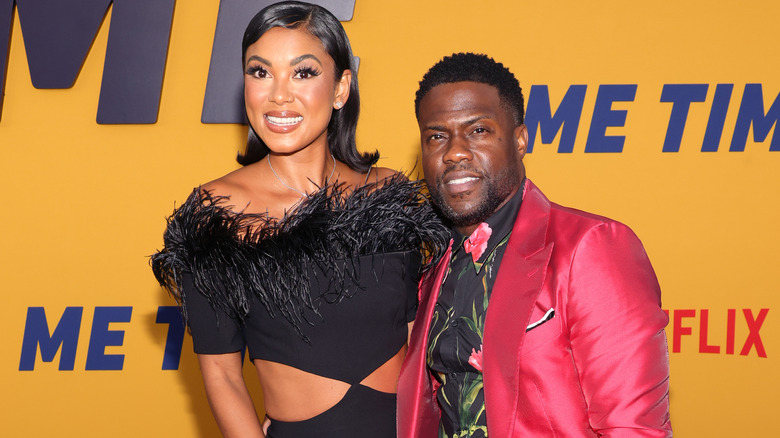 Kevin Hart and Eniko Parrish at a Netflix premiere