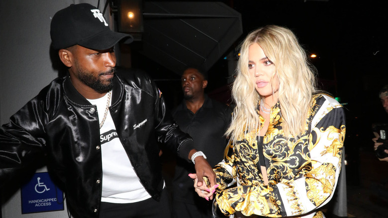 Tristan Thompson and Khloe Kardashian backstage