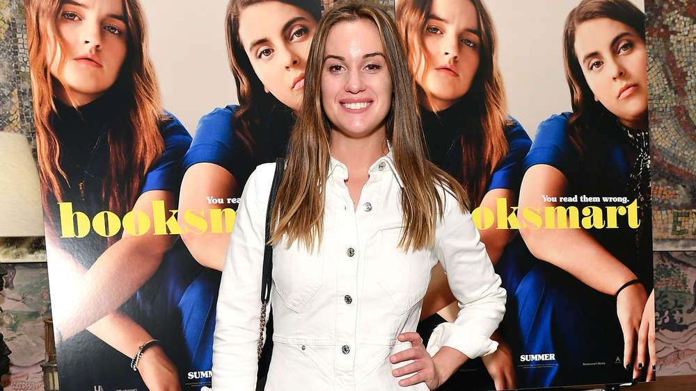 Hanna Berner smiling at the premiere of Booksmart 