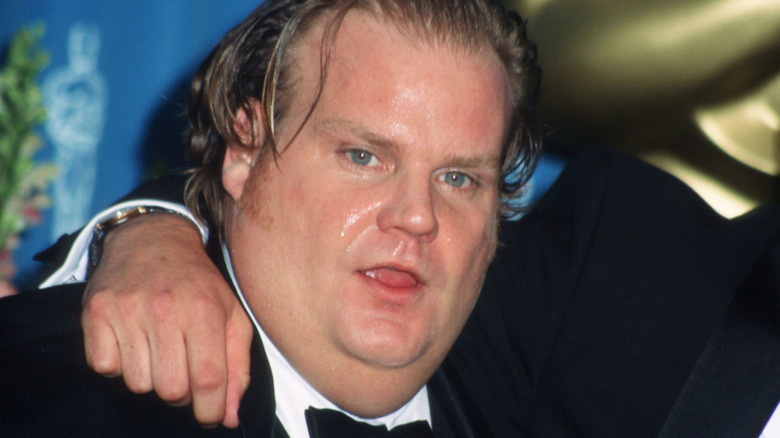 Chris Farley posing