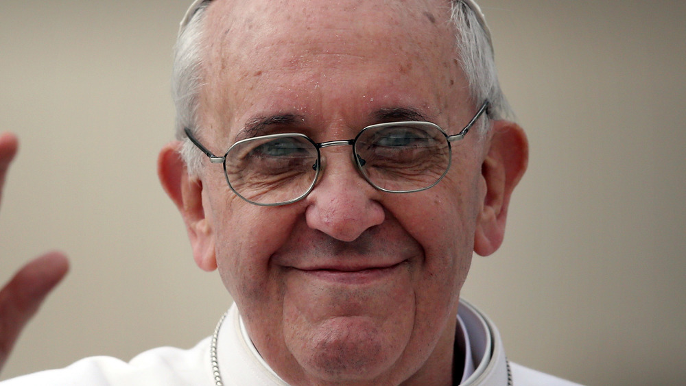 Pope Francis waving