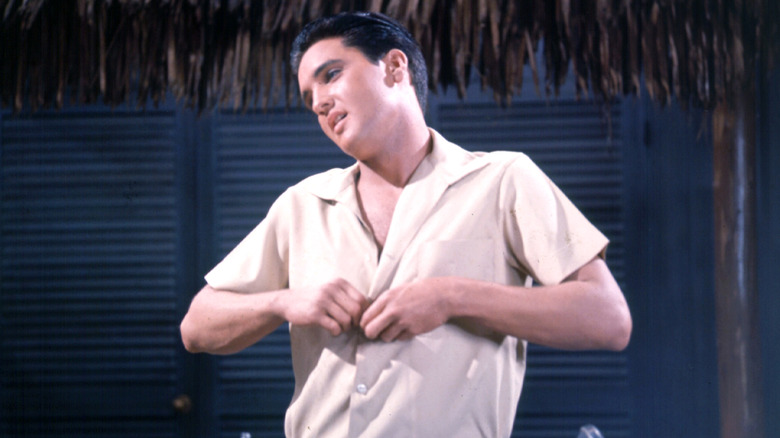 Elvis Presley on set of Blue Hawaii