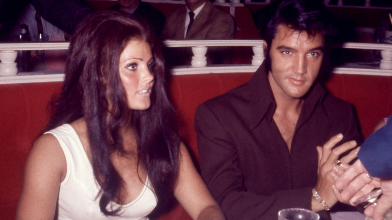 Priscilla and Elvis Presley at the International Hotel