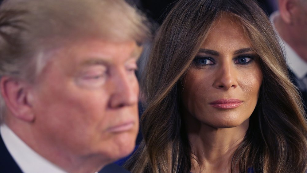 Melania Trump looking at Donald Trump