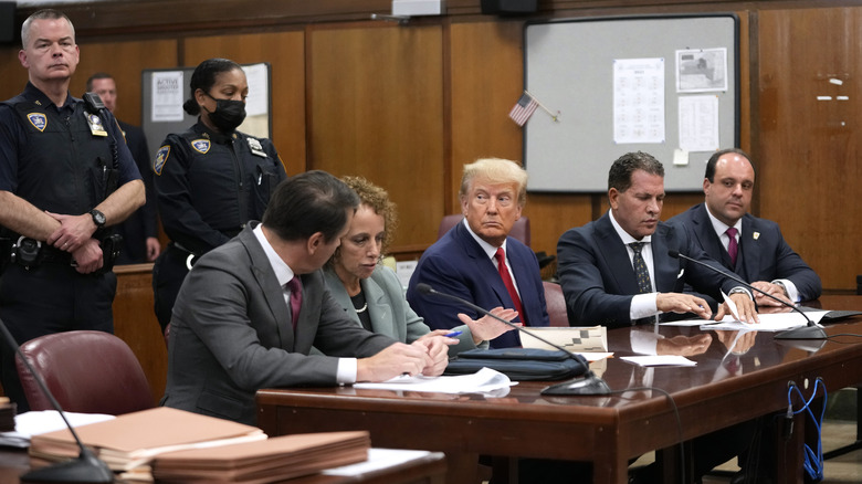 Donald Trump getting arraigned