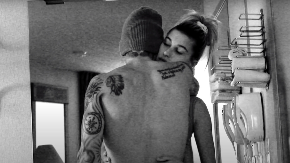 Justin Bieber hugging Hailey Baldwin
