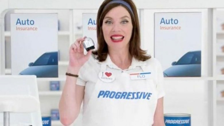 insurance commercial with flo