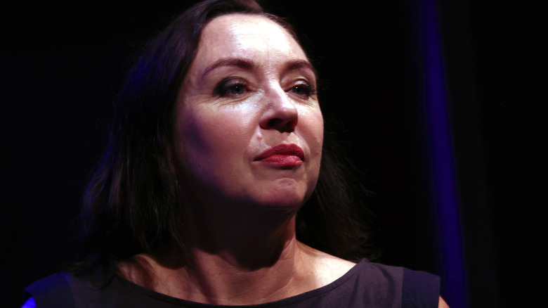 Stephanie Courtney staring