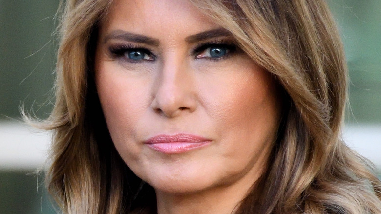 Melania Trump looking at camera with serious expression