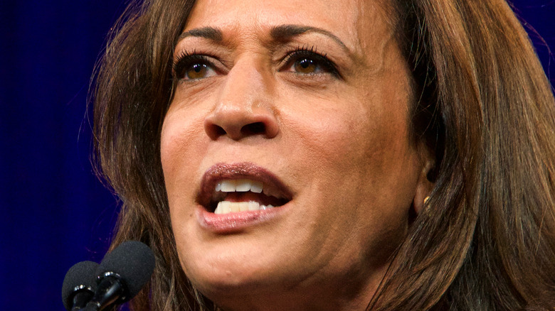 Kamala Harris speaking at event 