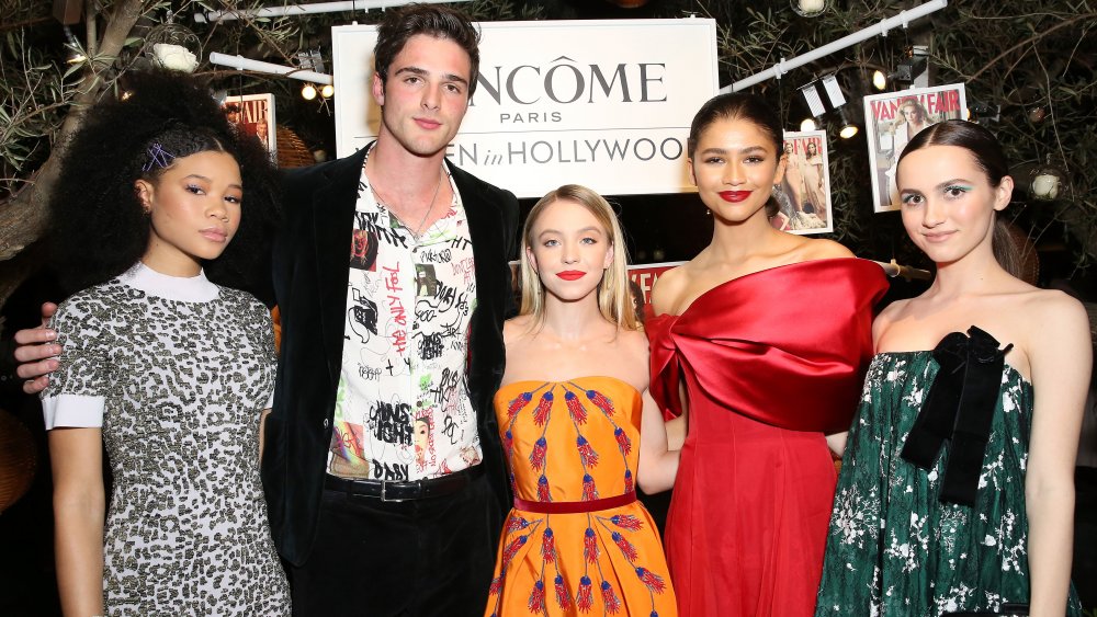 Jacob Elordi with the cast of Euphoria