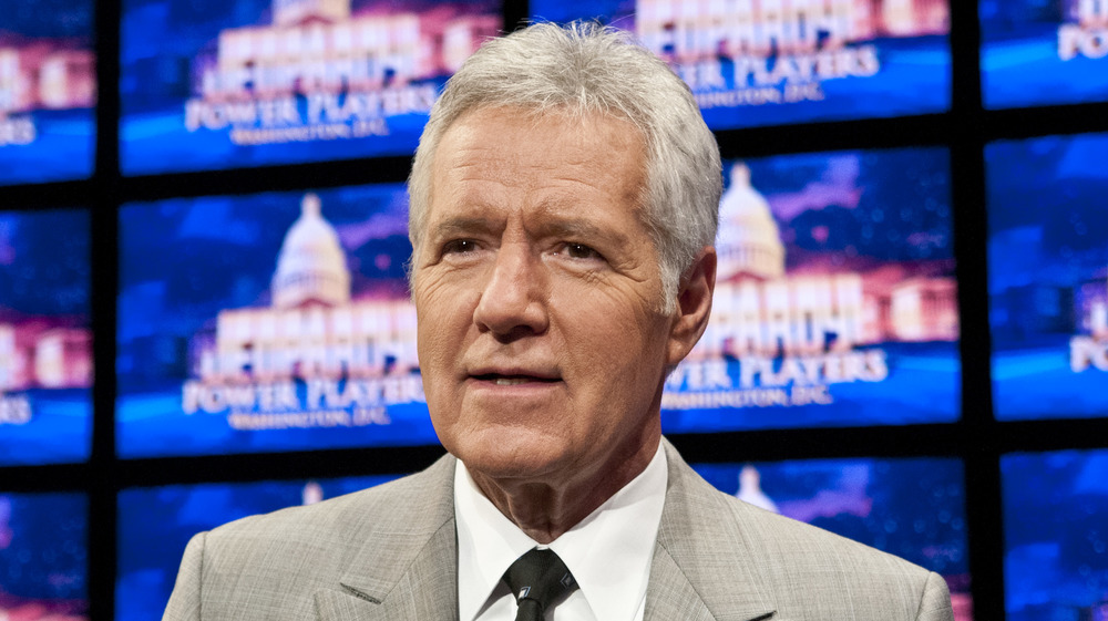 Alex Trebek on Jeopardy set