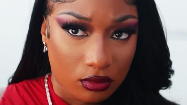 Megan Thee Stallion looking concerned