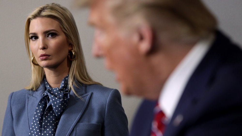 Ivanka Trump and Donald Trump at a White House briefing 