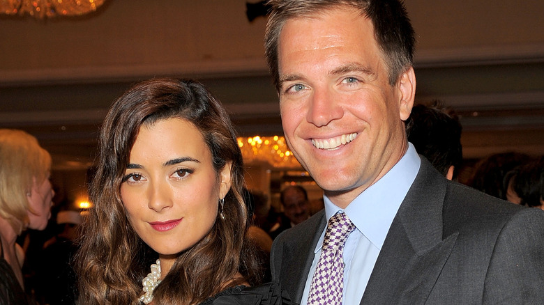 Michael Weatherly and Cote de Pablo smile