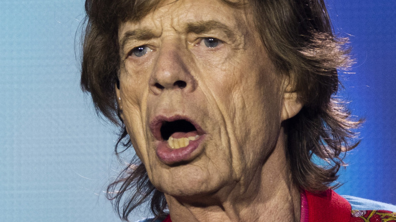 Mick Jagger of the Rolling Stones perform live on stage during a concert of The Rolling Stones