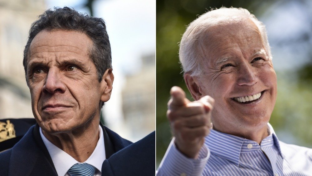 New York Governor Andrew Cuomo; former Vice President Joe Biden