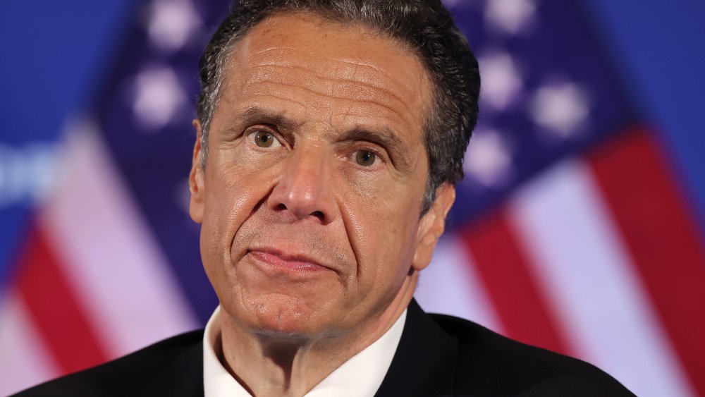 New York Governor Andrew Cuomo holds a news conference at the National Press Club May 27, 2020 in Washington, DC