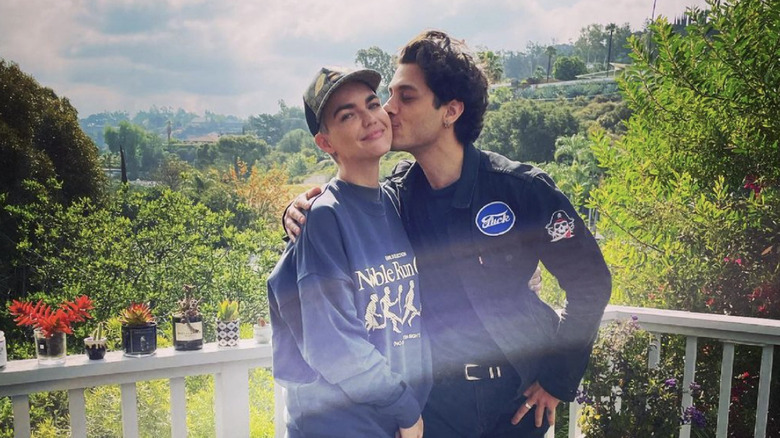 Rob Raco kissing Ruby Rose's cheek