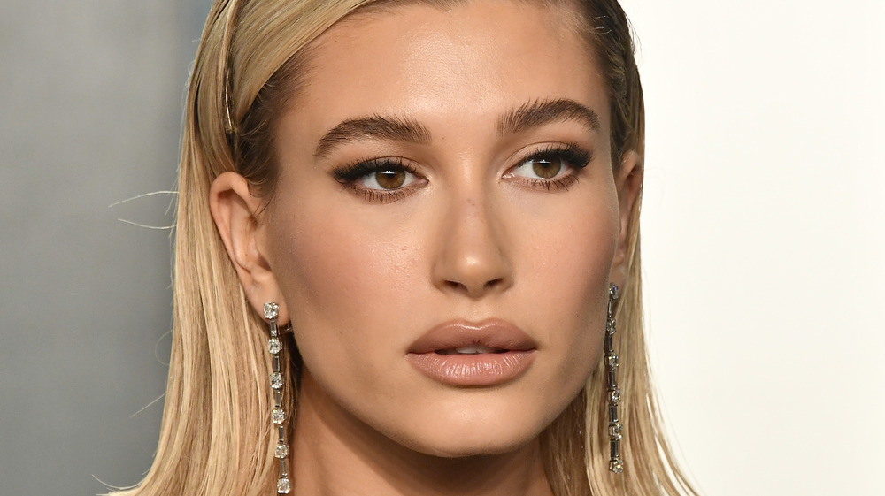 Hailey Baldwin posing neutral face