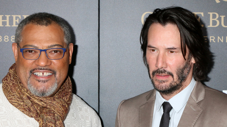 Laurence Fishburne with "The Matrix" costar Keanu Reeves. 
