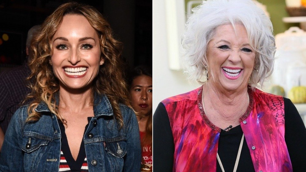 Split image of Giada De Laurentiis and Paula Deen, both smiling big