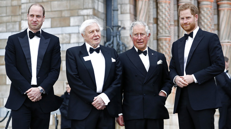 Prince Harry with Prince William and Prince Charles