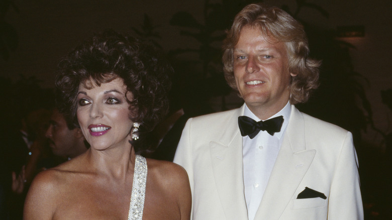 Joan Collins with her fourth husband, Peter Holm.