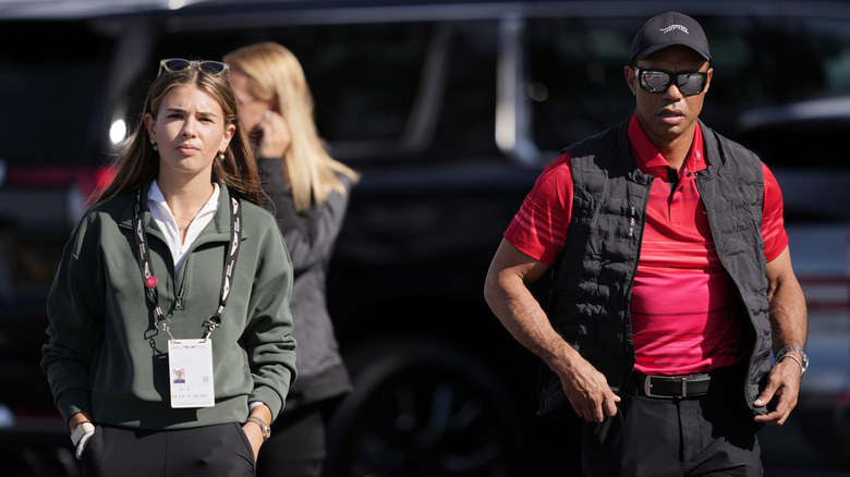 Vanessa and Kai Trump with Tiger Woods at the PGA Tour's Genesis Invitational