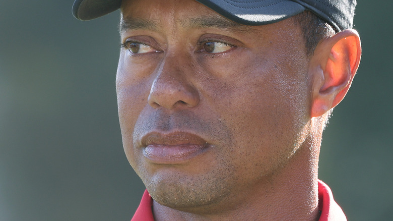 Tiger Woods serious 