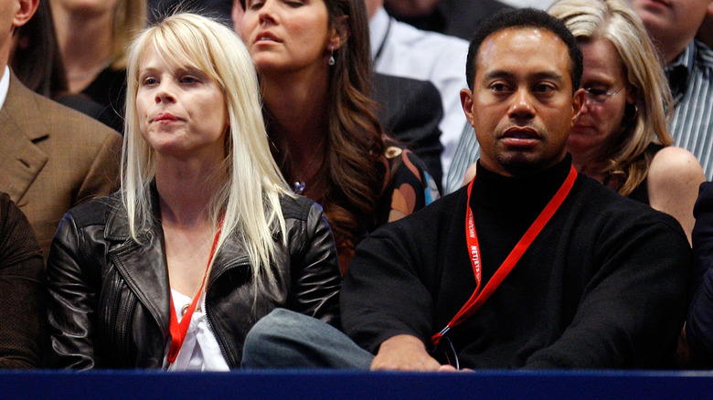 Elin Nordegren and Tiger Woods at the Madison Square Garden
