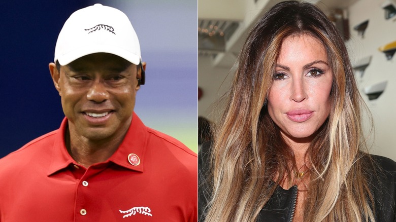 Split image of Tiger Woods and Rachel Uchitel