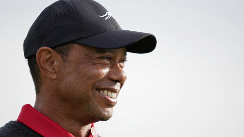 Tiger Woods smiling
