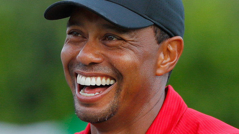 Tiger Woods smiling