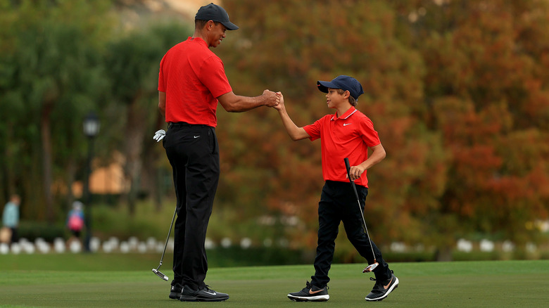 Tiger Woods and his son, Charlie