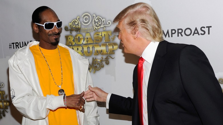 Donald Trump greeting Snoop Dogg at his 2011 Comedy Central Roast