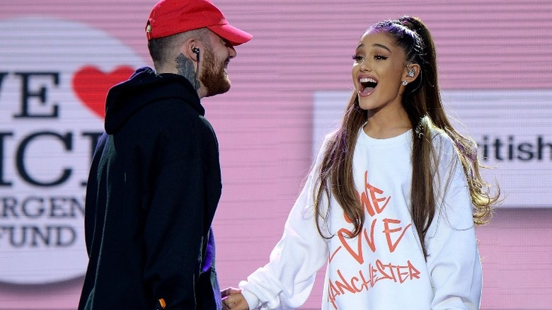 Ariana Grande and Mac Miller on stage