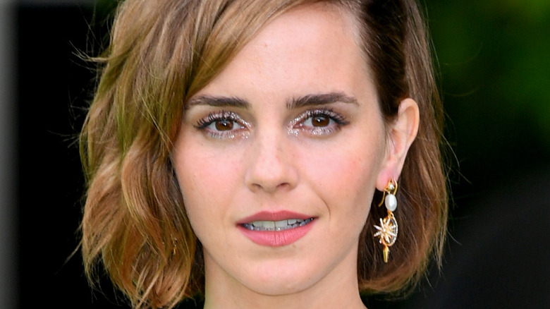Emma Watson with sparkly eyeshadow