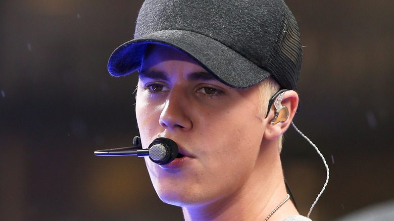 Justin Bieber performing onstage
