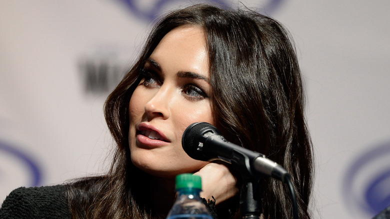 Megan Fox talking at a panel